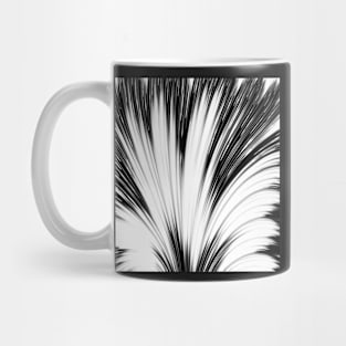 Fan shaped abstract in black and white Mug